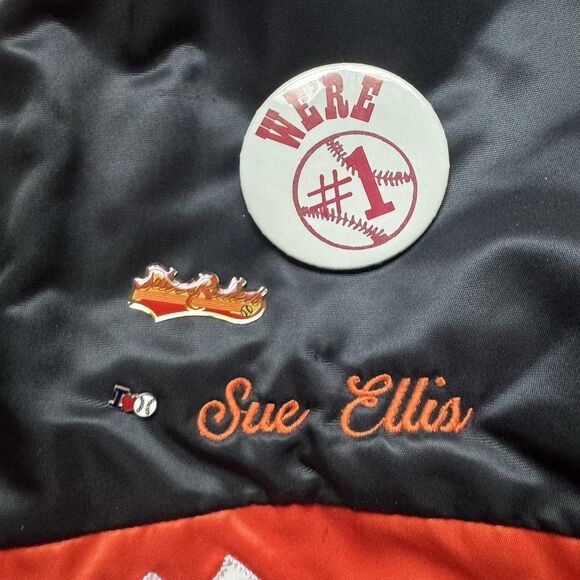 RARE Vintage 90s Speedline Lake Wales Bomber Jacket Size M Gothic Font Spellout - Picture 5 of 9